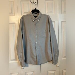 Mens J. Crew Oxford Slim Button Up Pale Blue Shirt Size Large